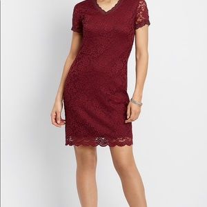 Burgundy lace dress